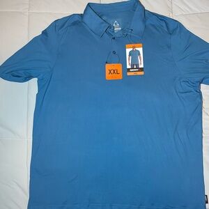 Gerry men’s stretch soft brushed knit polo shirt blue XXL